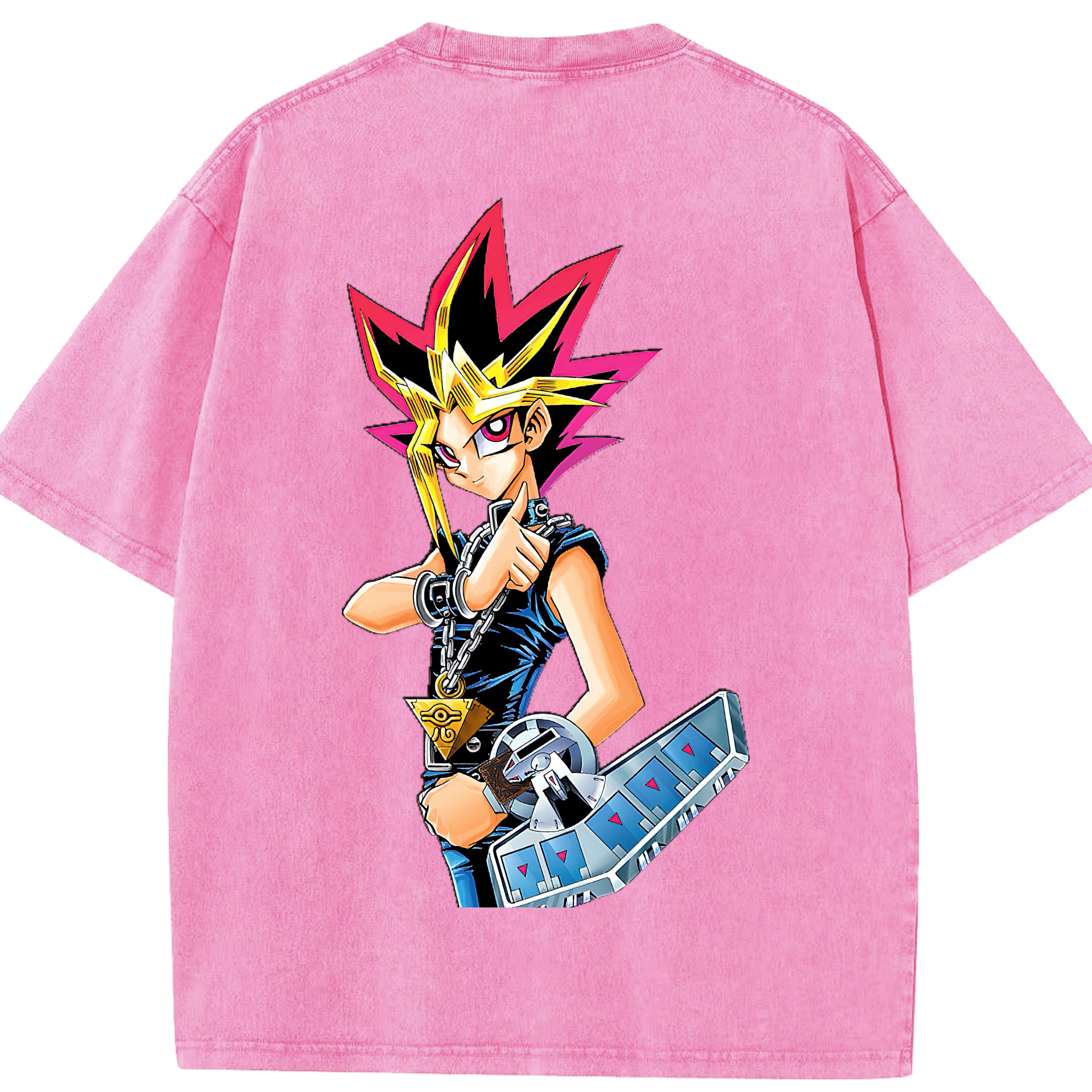 （画像用） 遊☆戯☆王 Yu-Gi-Oh! 綿100% ヴィンテージ風 半袖Tシャツ（背面プリント）
